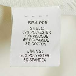 Pre Owned Self-Portrait Cream Jacquard Sequined Lasercut Collar Detail Dress S