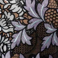 Pre Owned Self-Portrait Lilac Guipure Lace Patchwork Midi Dress M