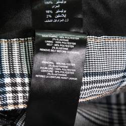 Pre Owned Self-Portrait Grey Plaid Belted Cropped Trousers M