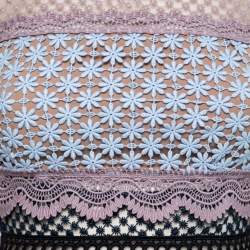 Pre Owned Self-Portrait Multicolor Ruffle-Trim Guipure Lace Bellis Mini Dress S