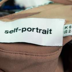 Pre Owned Self-Portrait Multicolor Embroidered Lace Collared Midi Dress S