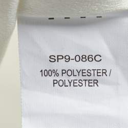 Pre Owned Self-Portrait White Crepe Pleated Lace Trim Off-Shoulder Dress S