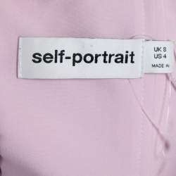 مملوكة مسبقًا Self-Portrait Pink Crepe Crystal-Embellished Mini Dress S