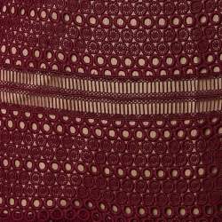 مملوكة مسبقًا Self-Portrait Burgundy Guipure Lace Strapless Midi Dress M