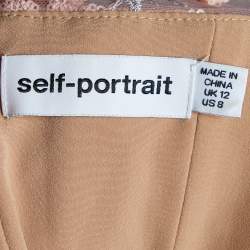 Pre Owned Self-Portrait Light Pink Sequin Embellished Tulle Tiered Midi Dress M