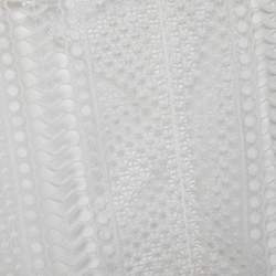 Pre Owned Self-Portrait White Crochet Lace Mock Neck Blouse XS