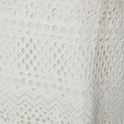 مملوكة مسبقًا Self-Portrait White Eyelet Cotton Bea Midi Dress M