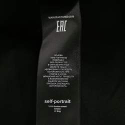 Pre Owned Self-Portrait Black & Green Sequin Embellished Midi Dress M