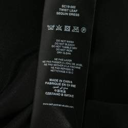 Pre Owned Self-Portrait Black & Green Sequin Embellished Midi Dress M