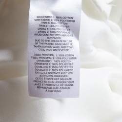 Pre Owned Self-Portrait White Eyelet Lace Raglan Sleeve Midi Dress M