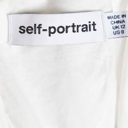 Pre Owned Self-Portrait White Guipure Lace Lily Midi Dress M