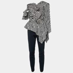 Self-Portrait Monochrome Cotton Ruffle Detail Jumpsuit S