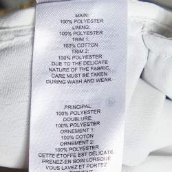 Pre Owned Self-Portrait Navy Blue & White Lace Off Shoulder Midi Dress S