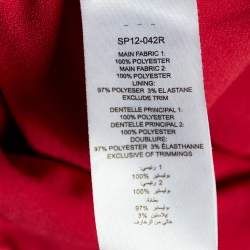 Pre Owned Self-Portrait Red Floral Lace Sleeveless Midi Dress S