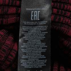 Pre Owned Self-Portrait Burgundy Rib Knit Long Sleeve Midi Dress S