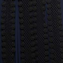 Pre Owned Self-Portrait Navy Blue & Black Lace Overlay Maxi Dress S
