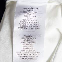 Pre Owned Self-Portrait Navy Blue & White Guipure Lace Off-Shoulder Dress M