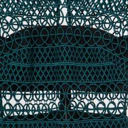 Pre Owned Self-Portrait Green Guipure Lace Midi Dress S