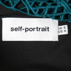 Pre Owned Self-Portrait Green Guipure Lace Midi Dress S