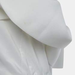 Pre Owned Self-Portrait White Taffeta Bow Detail Off-Shoulder Mini Dress S