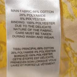 Pre Owned Self-Portrait Yellow Floral Embroidered Mesh Ruffled Top S