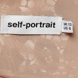 Pre Owned Self-Portrait Red Floral Guipure Lace Midi Dress M