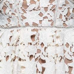Self Portrait White Floral Guipure Lace Azaelea Midi Dress S