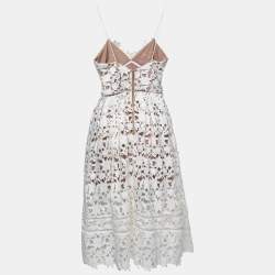 Self Portrait White Floral Guipure Lace Azaelea Midi Dress S