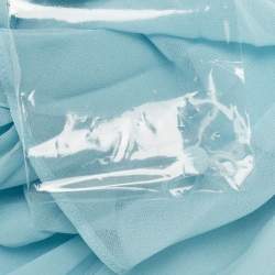 Self-Portrait Light Blue Chiffon Lace Trimmed Bow Detail Belted Maxi Dress S