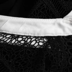 Self-Portrait Black Crepe Lace Trimmed Full Sleeve Playsuit M