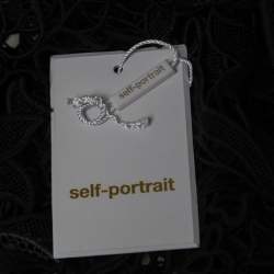 Self-Portrait Black Floral Lace High Neck Full Sleeve Top S