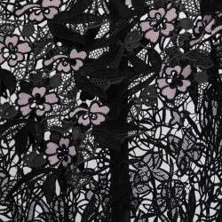 Self-Portrait Black Floral Lace High Neck Full Sleeve Top S
