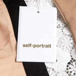 Pre Owned Self Portrait White/Black Crepe & Lace Pleated Maxi Dress S