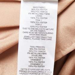 مملوكة مسبقًا Self-Portrait Beige Sequin Embroidered Tulle Tiered Midi Dress M