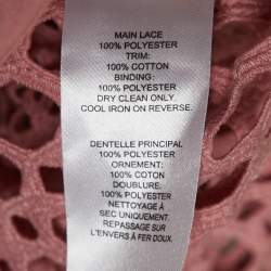 Self-Portrait Pink Guipure Lace One Shoulder Ruffled Top M