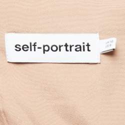 Pre Owned Self-Portrait Dark Pink Guipure Lace Ruffle Detail Midi Dress M