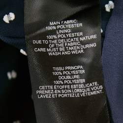 Pre Owned Self-Portrait Navy Blue Swiss Dot Draped One Shoulder Blouse S