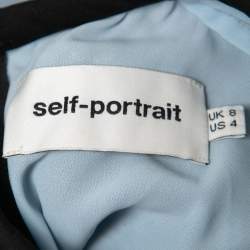 Pre Owned Self-Portrait Black/Blue Florentine Embroidered Tulle Maxi Dress S