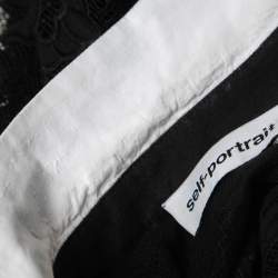 Self-Portrait Black Guipure Floral Lace Collared Shirt L