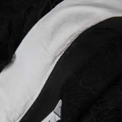 Self-Portrait Black Guipure Floral Lace Collared Shirt L
