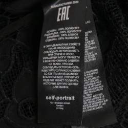 Self-Portrait Black Guipure Floral Lace Collared Shirt L