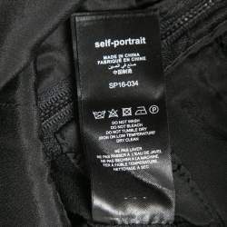 Pre Owned Self-Portrait Black Knit & Lace Trim Jumpsuit S