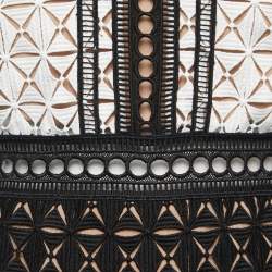 Pre Owned Self-Portrait Black/White Lace Mini Dress S