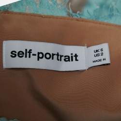 Pre Owned Self-Portrait Blue Floral Lace Sleeveless Midi Dress S