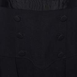 Self-Portrait Black Lace & Crepe Long Sleeve Mini Dress M