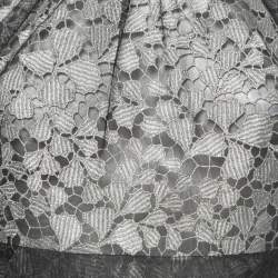 Self-Portrait Black Lace Tulle Overlay Feather Trim Top S