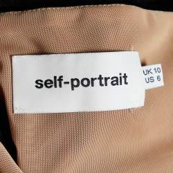 Pre Owned Self-Portrait Black Eyelet Lace Pleated Aurelia Dress M