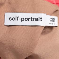 Pre Owned Self-Portrait Pink Floral Guipure Lace Midi Dress L