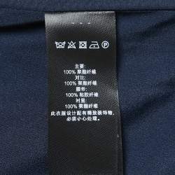 Pre Owned Self-Portrait Blue Floral Sequined Ruffled Mini Skirt S