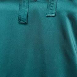 Self-Portrait Dark Green Satin & Lace Shift Dress M